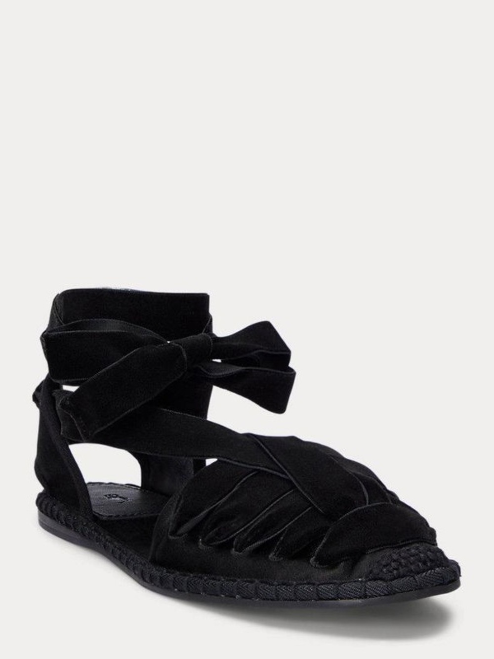 RALPH LAUREN Satin Lace-Up Espadrille 6.5 $398